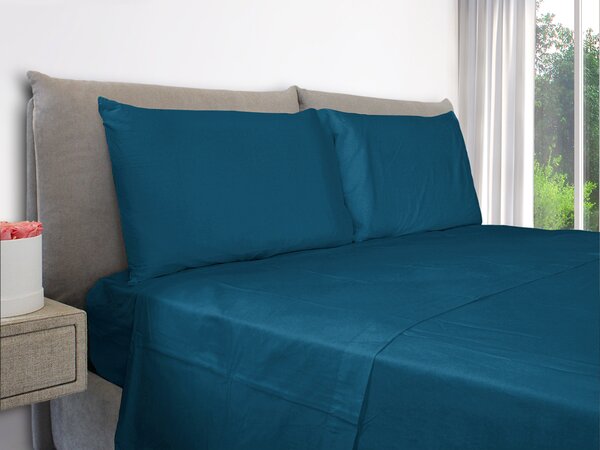 Federe Cuscini Letto Matrimoniale 50x80 cm Blu