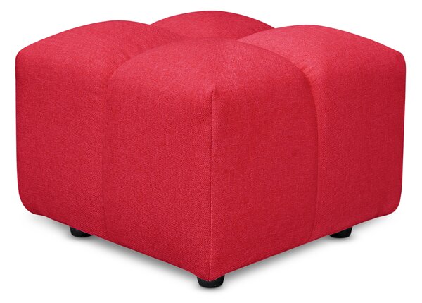 Pouf poggiapiedi con bombature morbide, Pouf Rubiq Rosso 60 x 150 cm