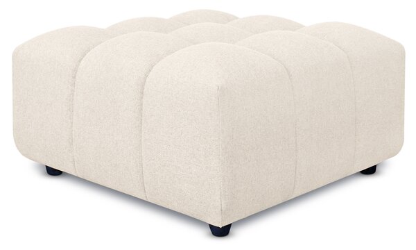 Pouf poggiapiedi con bombature morbide, Pouf Rubiq Crema 60 x 60 cm