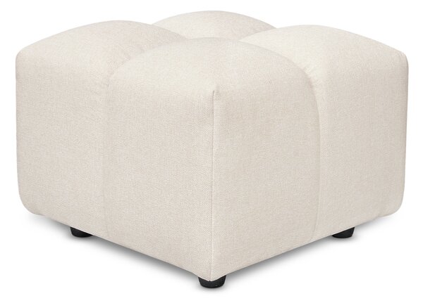 Pouf poggiapiedi con bombature morbide, Pouf Rubiq Crema 60 x 150 cm