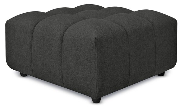 Pouf poggiapiedi con bombature morbide, Pouf Rubiq Antracite 60 x 60 cm