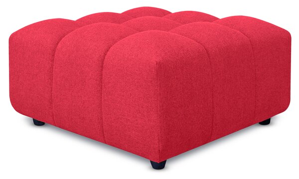 Pouf poggiapiedi con bombature morbide, Pouf Rubiq Rosso 60 x 60 cm