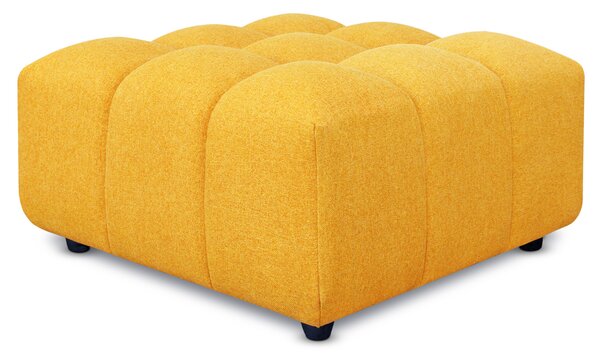 Pouf poggiapiedi con bombature morbide, Pouf Rubiq Giallo 60 x 60 cm
