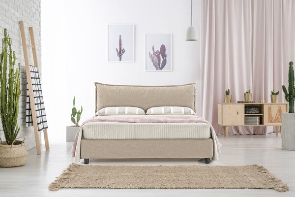 Letto Matrimoniale 160x200 Contenitore ARLES Tortora