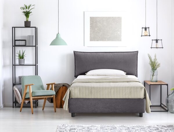 Letto Piazza e Mezzo Contenitore ARLES Grigio