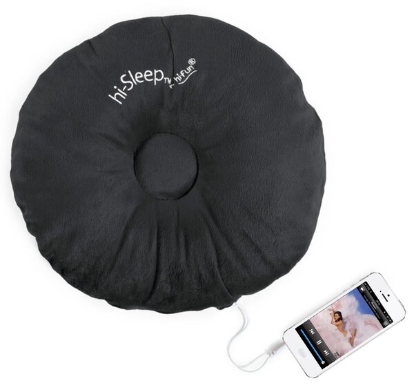 Cuscino con altoparlante HI SLEEP che diffonde musica da qualsiasi dispositivo dotato di jack universale da 3,5mm nero