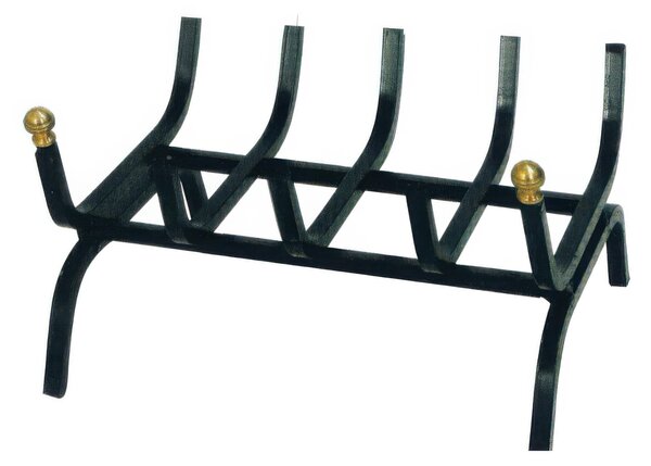 Brucia Legna in ferro Battuto Lunghezza 30 Pomoli In Ottone 5 Griglie Dimensioni 30x29x h 21 cm - lavorazione artigianale Italiana