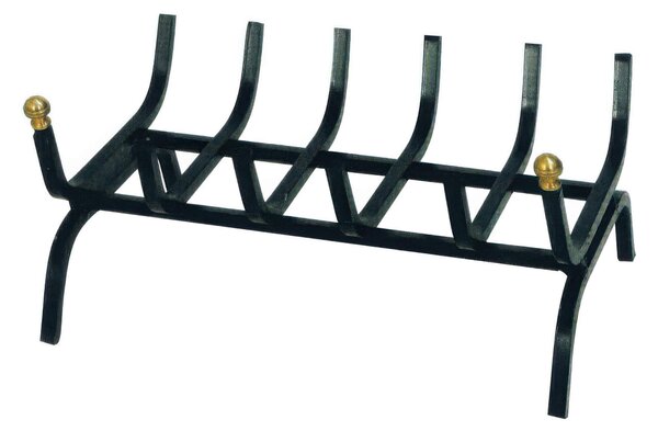 Brucia Legna in ferro Battuto Lunghezza 40 Pomoli In Ottone 6 Griglie Dimensioni 40x29 cm - lavorazione artigianale Italiana
