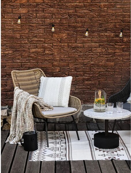 Tappeto da esterno bifacciale beige e marrone in plastica riciclata , 90 x 150 cm Afra - Green Decore