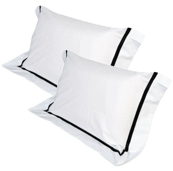 Coppia Cuscini con Elegante Federa Righe Nere Dalì 9 cm