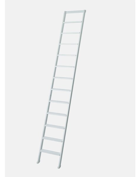 Scala da Appoggio UP 12 gradini Lunghezza 3,00 Mt in Faggio Massello Dimensioni 45x9x h 3,00 cm Peso 10,5 Kg colore legno laccato bianco