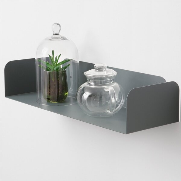 Mensola in metallo SMARTY da muro Minimal Dimensioni 60x20x h 12 cm Portata massima 17.8 kg in acciaio verniciato Grigio ombra RAL 7022