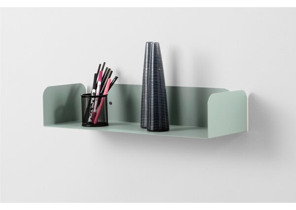 Mensola in metallo SMARTY da muro Minimal Dimensioni 60x20x h 12 cm Portata massima 17.8 kg in acciaio verniciato Verde Eucalipto RAL 150 60 10