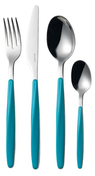 Set Posate colorate 24 pezzi MY FUSION 6 posto tavola 18/10 in confezione vetrina azzurro mare