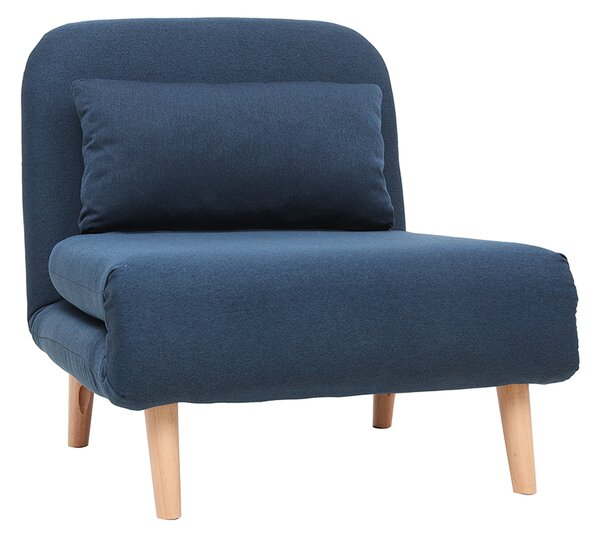 Poltrona letto convertibile in tessuto blu scuro AMIKO