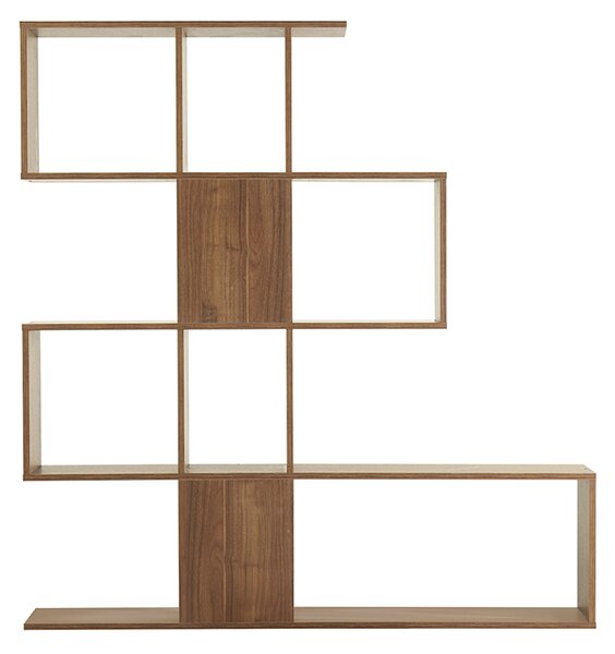Libreria scandinava mobile divisorio design finitura noce H147 cm COMO