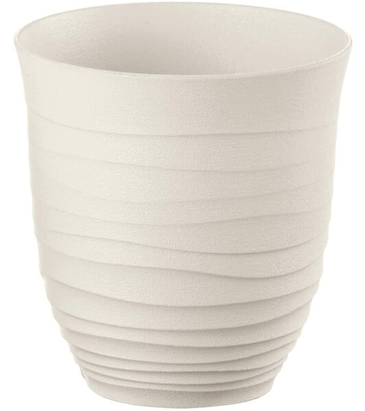 Bicchiere Basso, Tierra ottenuto riciclando 3,3 bottiglie di plastica � 9xh9,5 cm - 350cc Post Consumed Recycled Poliestereastic, Bianco latte