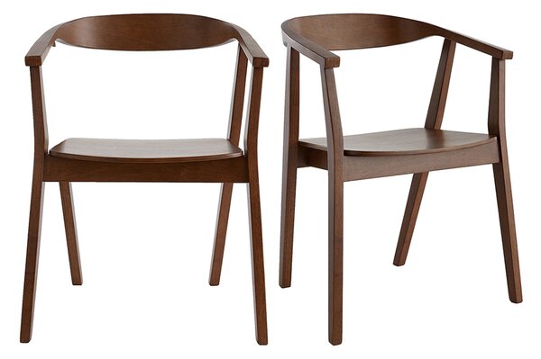 Sedie scandinave in legno scuro (set di 2) BAHIA