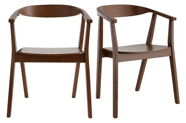 Sedie scandinave in legno scuro (set di 2) BAHIA