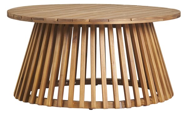 Tavolino da salotto da giardino rotondo in legno massello D80 cm - NASSAU