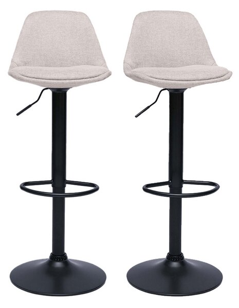 Sgabelli da bar design in tessuto effetto velluto beige (set di 2) STEEVY