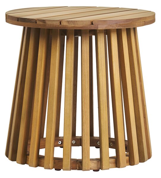 Tavolino da salotto da giardino rotondo in legno massello D40 cm - NASSAU