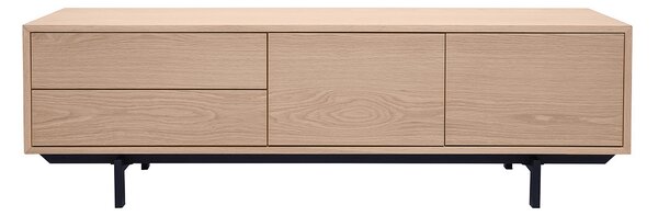 Mobile TV finitura in legno di quercia con vani chiusi L160 cm MANNY