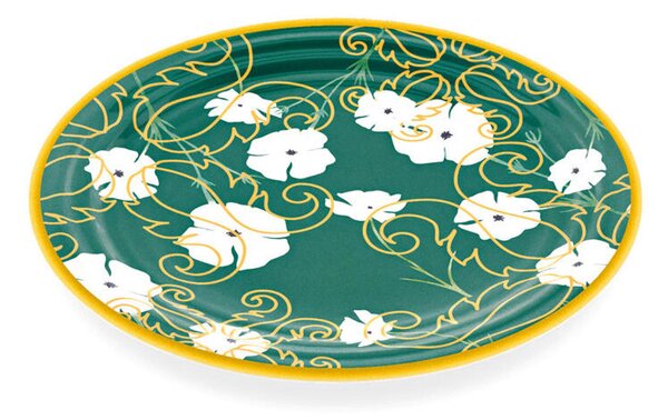 Piatto frutta Dessert in Melamina set da 6 pezzi Linea FUSION �20,4 cm realizzati con decoro studiato x la lavastoviglie VERDE