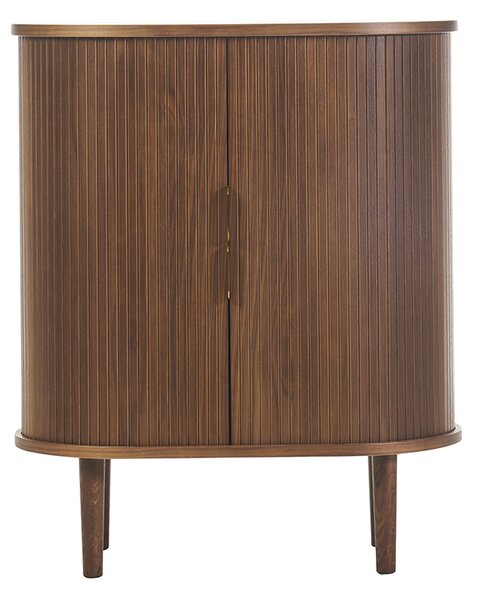 Armadio alto vintage con ante scorrevoli in legno scuro noce L70 cm EPIC