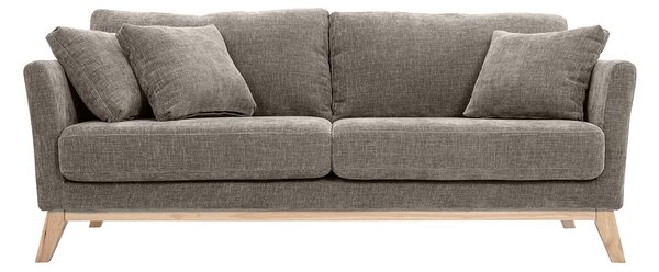 Divano sfoderabile in stile scandinavo 3 posti beige con piedini in legno OSLO