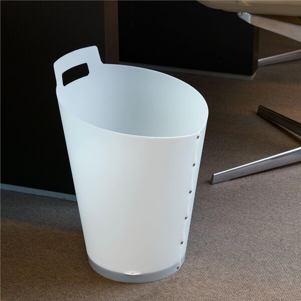 Cestino Gettacarta in Polypropylene con fondo in metallo verniciato ARCHIMEDE Dimensioni �30xh 42cm bianco