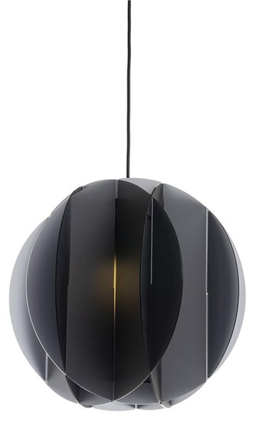 Lampadario a sospensione ALLEGRETTA � 40cm - Peso 2,9 kg 70W E27 HGS, 15 W LED Supporto dischi Paralume in metacrilato Fum� Grigio Satinato