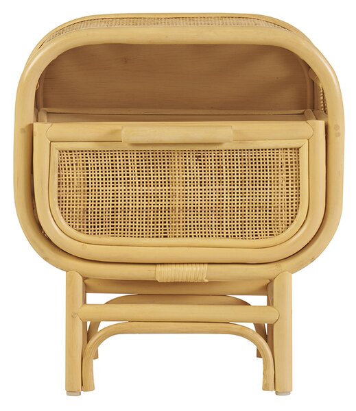 Comodino con cassetto in rattan LUWAK