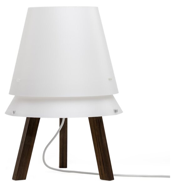 Lampada da tavolo con paralume in Polypropylene, struttura in legno LUCIO 35x35x50 h cm legno colore noce