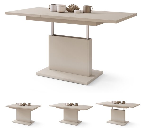 ASTON MINI Beige (Champagne) - MODERNO TAVOLINO DA SALOTTO TRASFORMABILE ALLUNGABILE SOLLEVABILE