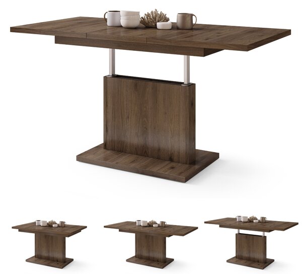 ASTON MINI Noce Elegante - MODERNO TAVOLINO DA SALOTTO TRASFORMABILE ALLUNGABILE SOLLEVABILE