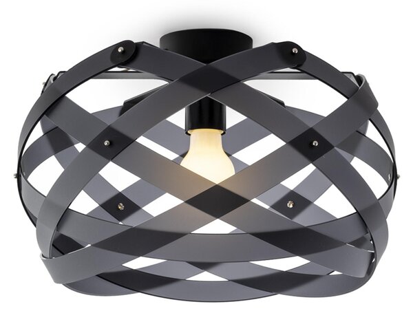Lampadario a sospensione NUCLEA Piccolo �40 x h24cm - Peso 1,5 kg Supporto in Metallo Paralume in metacrilato Fum� Grigio Satinato