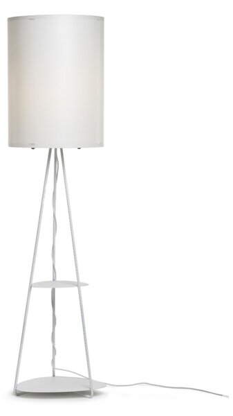 Lampada da terra e ripiano portaoggetti STONE � 46xh180 cm Struttura in metallo e ripiani portaoggetti verniciato BIANCO