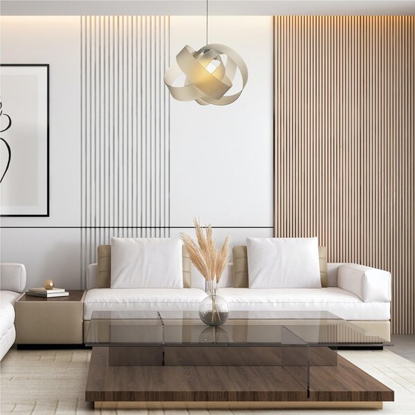 Lampadario a sospensione NUVOLA MAXI 1 Luce � 54x h 36 cm - Peso 3,5 kg 70W E27 HGS, 15 W LED Supporto in Metallo Paralume in metacrilato Trasparente Satinato