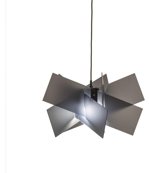 Lampadario a sospensione in Cristallo Acrilico KARTIKA SMALL �56x h36 cm peso 2,1 kg supporto in metallo in metacrilato Fum� Grigio Satinato