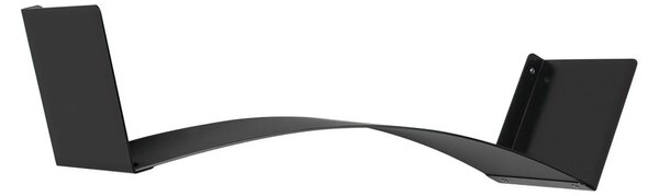 Mensola flessibile L74.5xP20 cm componibile in metacrilato FLEXA basi in metallo polveri epossidiche nere plexiglas nero