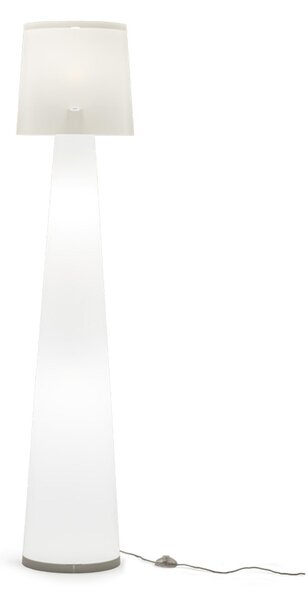 Lampada da terra in Polypropylene opale, base in metallo e dettagli in cristallo acrilico 37x37x h175 cm DIVA Avorio in polipropilene