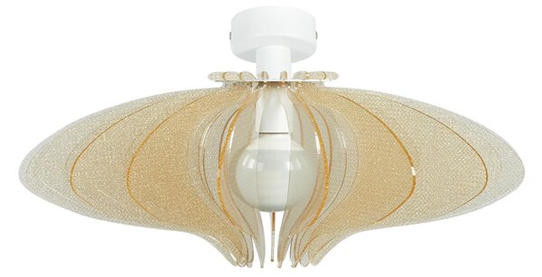 Plafoniera in metacrilato Texture Gold CIGNO � 52xh27 cm Struttura in metallo cromato verniciato bianco