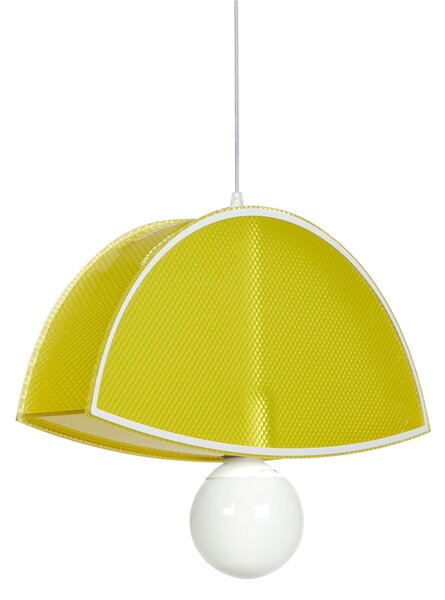 Sospensione in cristallo acrilico prismatico BLUNDER 42x42xh10 cm 1 luce giallo trasparente