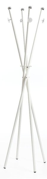 Appendiabiti in metallo verniciato richiudibile Kebab �40 xh180cm Pomelli Colore Bianco