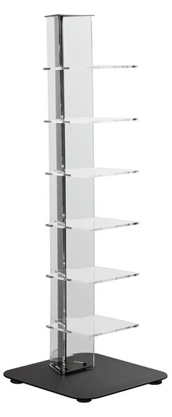 Libreria da terra in metacrilato 6 ripiani ZIA ADELE 35x35xh100 cm base e asta centrale e base nero