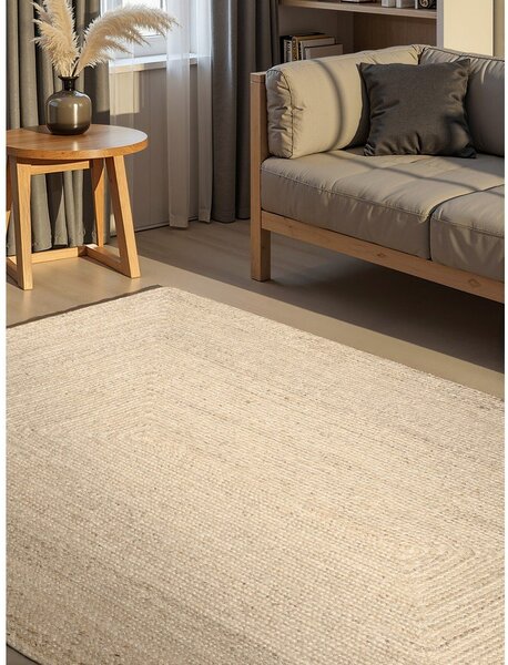 Tappeto color crema in iuta reversibile/tessuto a mano 200x300 cm Juno – Hanse Home