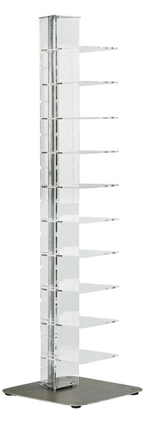 Libreria da terra in metacrilato 10 ripiani ZIA ADELE 35x25xh154 cm base e asta centrale metallo retr�
