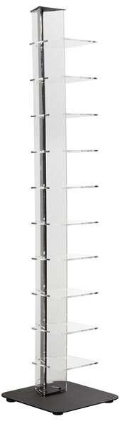 Libreria da terra in metacrilato 10 ripiani ZIA ADELE 35x25xh154 cm base e asta centrale colore nero