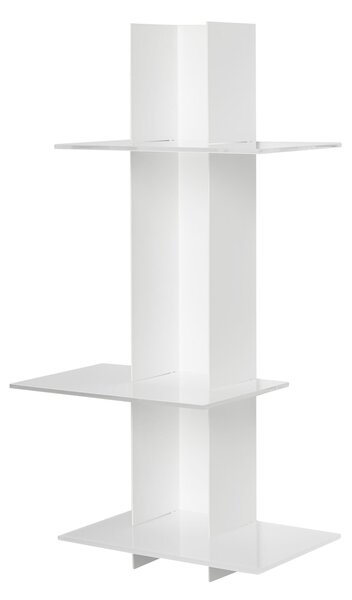 Libreria da Parete verticale Fissaggio a parete ELIB 39x23xh 70 cm con struttura in metallo verniciato bianco ripiani in metacrilato bianco